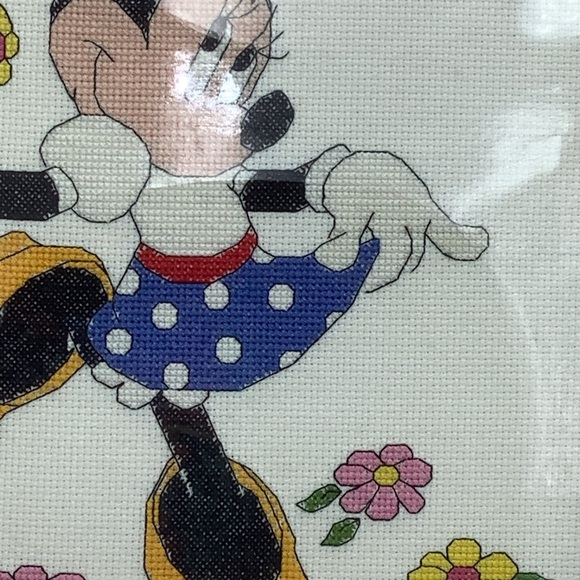 Framed 11” x 13” Cross Stitch of Minnie Mouse - Picture 8 of 10